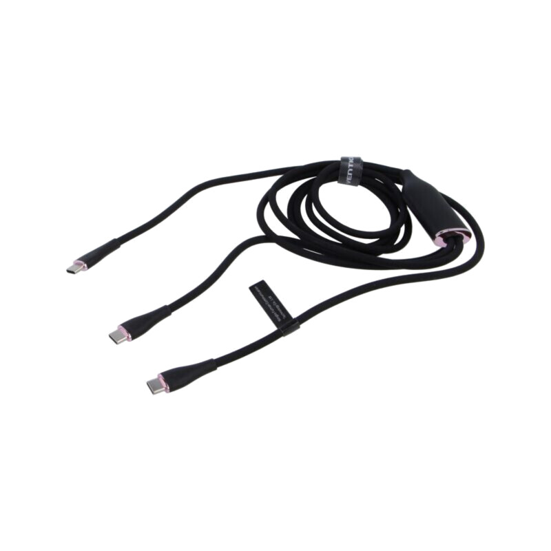 Cablu; USB 2.0; USB C mufă,USB C mufă x2; nichelat; 1,5m; negru