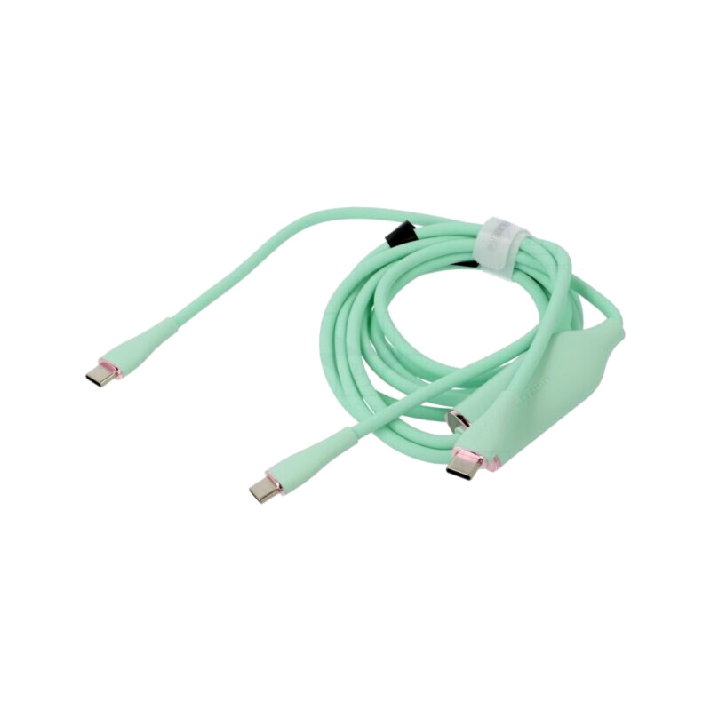 Cablu; USB 2.0; USB C mufă,USB C mufă x2; nichelat; 1,5m; verde