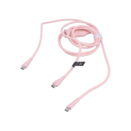 Cablu; USB 2.0; USB C mufă,USB C mufă x2; nichelat; 1,5m; roz