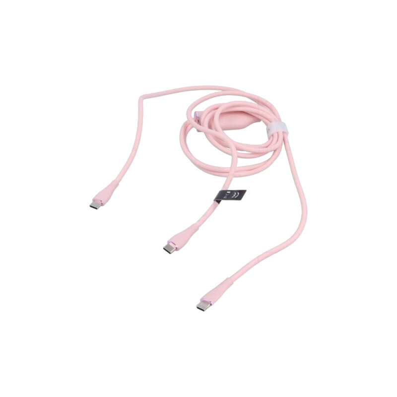 Cablu; USB 2.0; USB C mufă,USB C mufă x2; nichelat; 1,5m; roz
