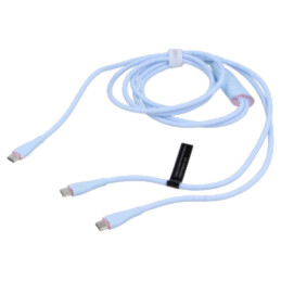 Cablu; USB 2.0; USB C mufă,USB C mufă x2; nichelat; 1,5m; silicon