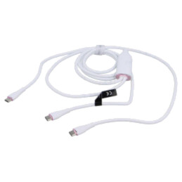 Cablu; USB 2.0; USB C mufă,USB C mufă x2; nichelat; 1,5m; alb