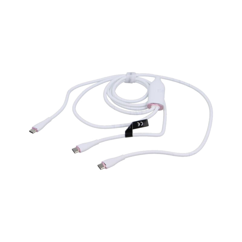 Cablu; USB 2.0; USB C mufă,USB C mufă x2; nichelat; 1,5m; alb