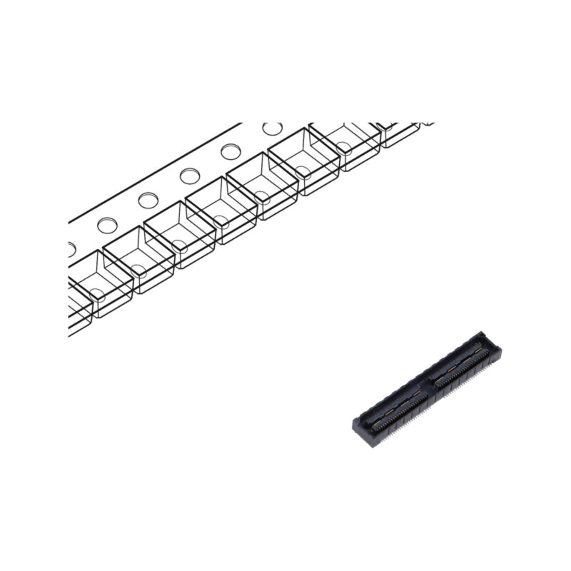 Conector: PCB-PCB; mamă; PIN: 150; 0,635mm; QSS; aurit; SMT; soclu Conector: PCB-PCB; mamă; PIN: 150; 0,635mm; QSS; aurit; SMT; soclu