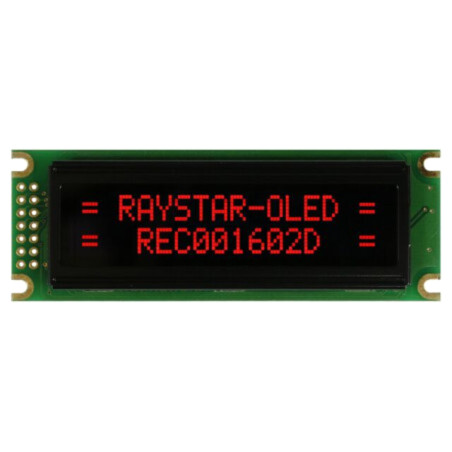 Afişaj: OLED; alfanumerice; 16x2; Dim: 85x30x10mm; roşie; PIN: 14