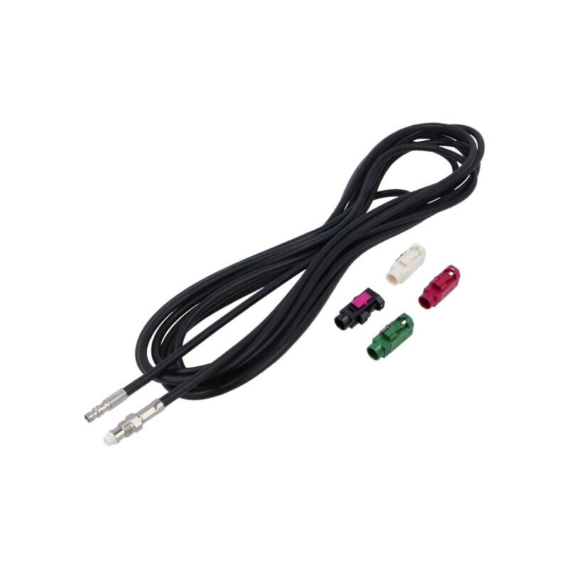 Cable; Fakra socket,FME socket; black; straight; 5m