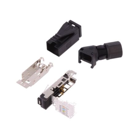 Conector: RJ45; mufă; PIN: 4; Cat: 5; ecranat; Dispunere: 8p4c
