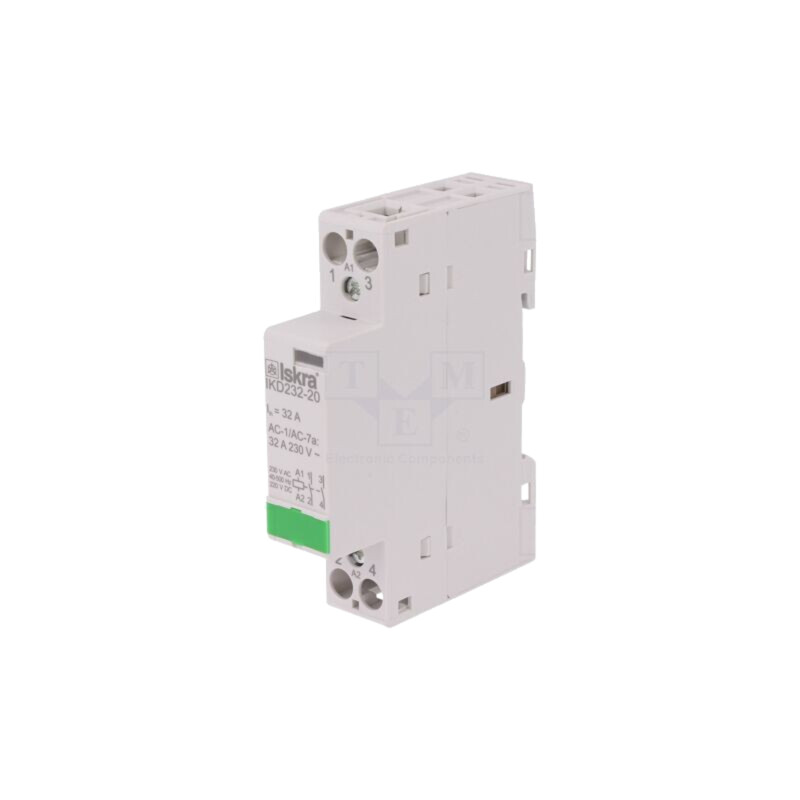 Contactor: 2-polar pt.instalaţii; 32A; 230VAC,220VDC; NO x2