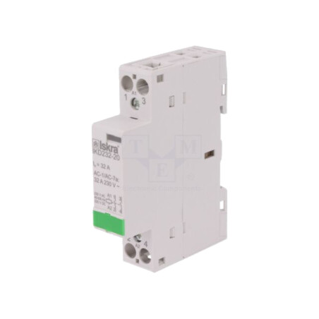 Contactor: 2-polar pt.instalaţii; 32A; 230VAC,220VDC; NO x2