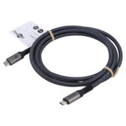 Cablu; USB 4.0; USB C mufă,din ambele părţi; 1,8m; negru,gri