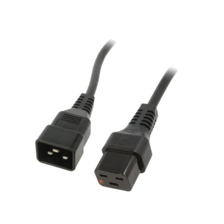 Cablu; IEC C19 mamă,IEC C20 tată; 2m; cu blocare IEC LOCK; negru