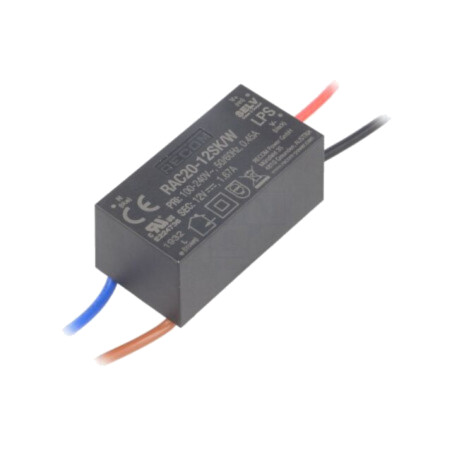 Convertor: AC/DC; 20W; Uintr: 85÷264VAC,120÷370VDC; Uieş: 12VDC
