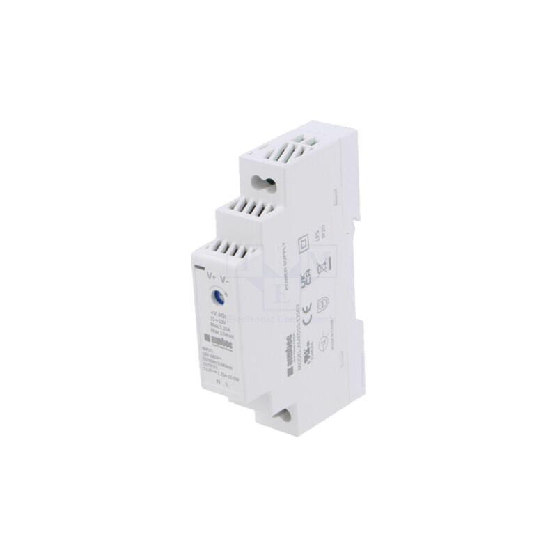 Alimentator: pulsatoriu; pentru şină DIN; 15W; 12VDC; 1,25A; 3kV