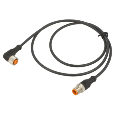 Cablu de conectare; M12; PIN: 3; 1m; mufă; 4A; 1200; -25÷80°C; IP67