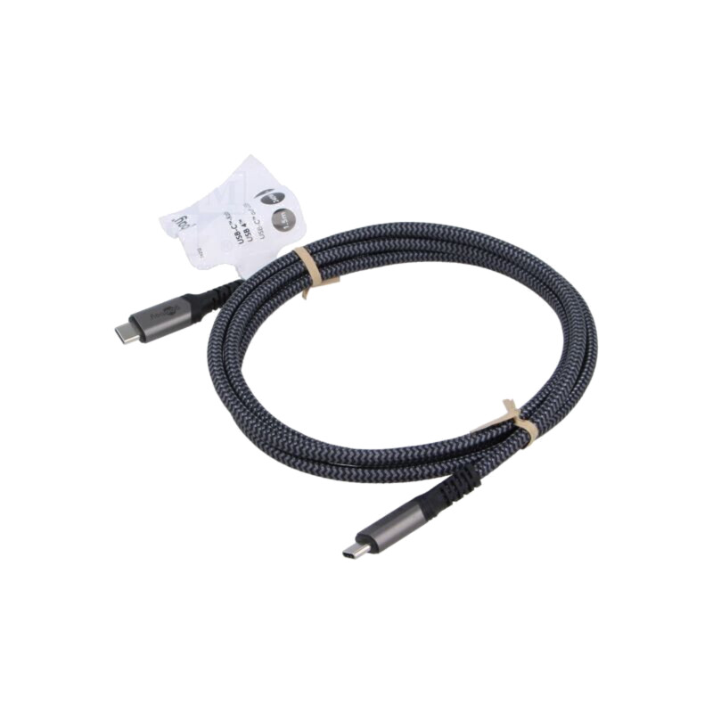 Cablu; USB 4.0; USB C mufă,din ambele părţi; 1,5m; negru,gri