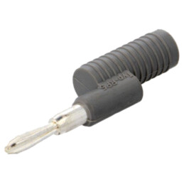 Conector: banană 4mm; mufă; gri; neizolat