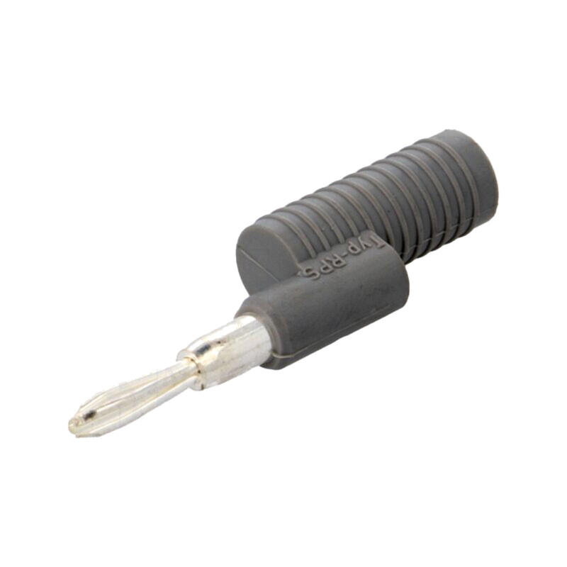 Conector: banană 4mm; mufă; gri; neizolat