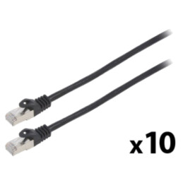 Patch cord; F/UTP; 6; litat; CCA; PVC; negru; 5m; 26AWG; Fire: 8