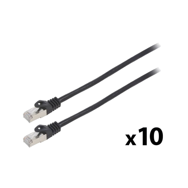 Patch cord; F/UTP; 6; litat; CCA; PVC; negru; 5m; 26AWG; Fire: 8