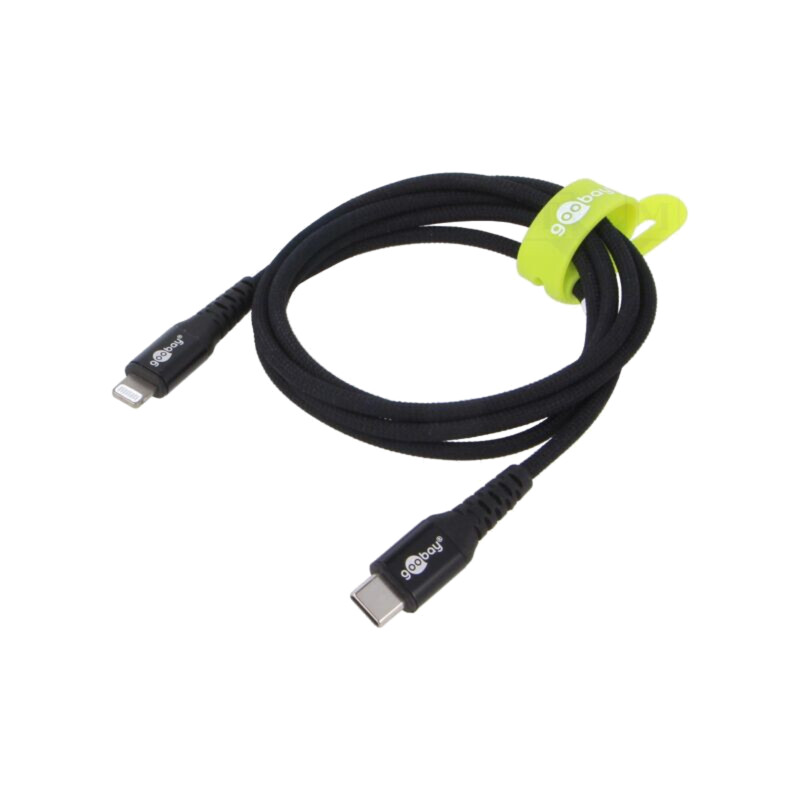 Cablu; USB 2.0; mufă Apple Lightning,USB C mufă; 1m; negru; 60W