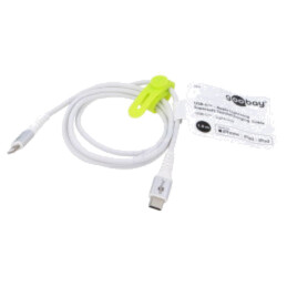Cablu; USB 2.0; mufă Apple Lightning,USB C mufă; 1m; alb; silicon