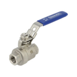Supapă cu bilă; Oţel rezistent la acizi AISI 316; PTFE; L: 105mm