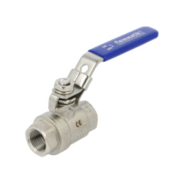 Supapă cu bilă; Oţel rezistent la acizi AISI 316; PTFE; L: 105mm