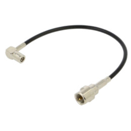Cable; FME plug,SMB socket; black; angled,straight; 0.2m