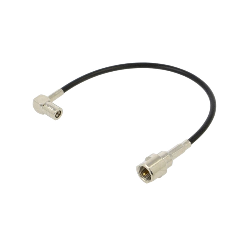 Cable; FME plug,SMB socket; black; angled,straight; 0.2m