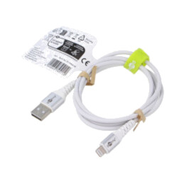 Cablu; USB 2.0; mufă Apple Lightning,USB A mufă; 1m; alb; silicon