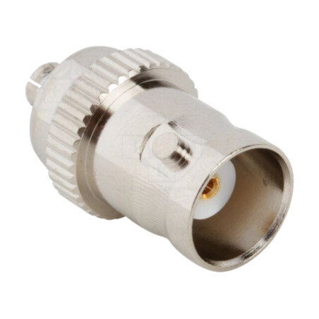 Adaptor; BNC mamă,MCX tată; Izolaţie: PTFE; 50Ω; alamă; 4GHz