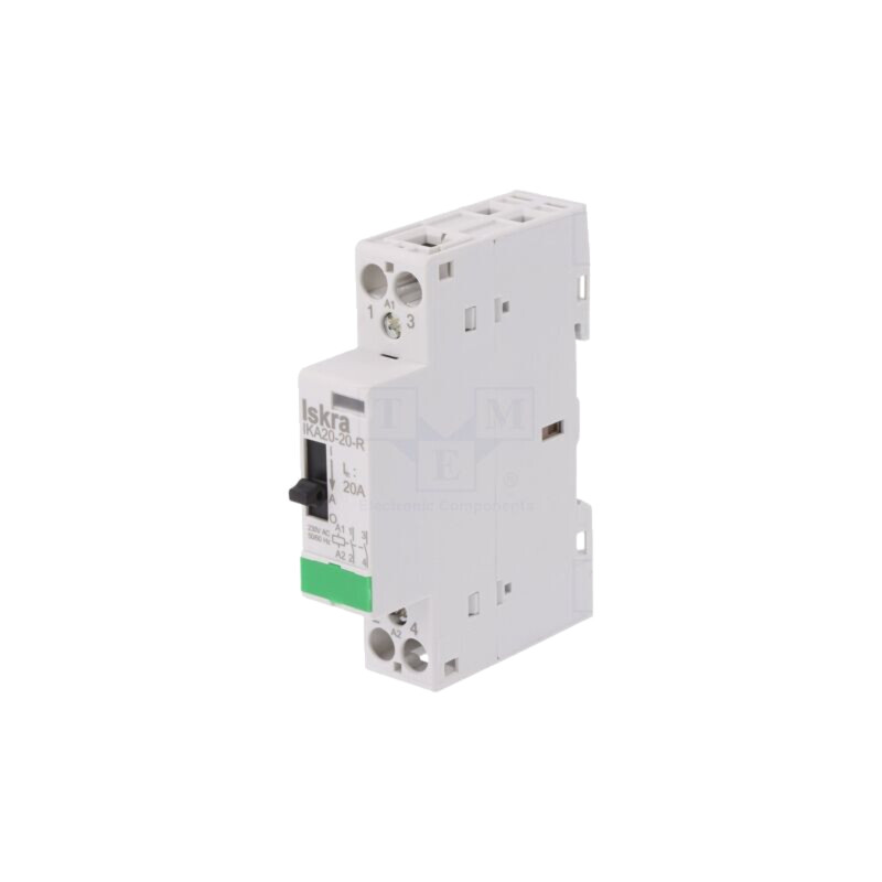 Contactor: 2-polar pt.instalaţii; 20A; 230VAC; NO x2