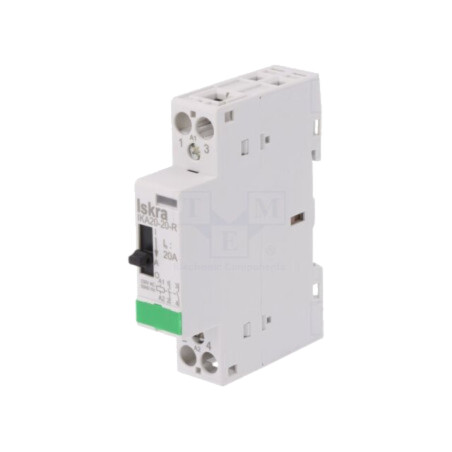 Contactor: 2-polar pt.instalaţii; 20A; 230VAC; NO x2