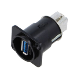 Adaptor; USB A soclu-faţă,USB B soclu-spate; FT; cu împământare