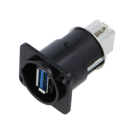 Adaptor; USB A soclu-faţă,USB B soclu-spate; FT; cu împământare