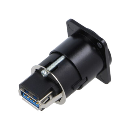 Adaptor; USB A soclu-spate,USB B soclu-faţă; FT; cu împământare