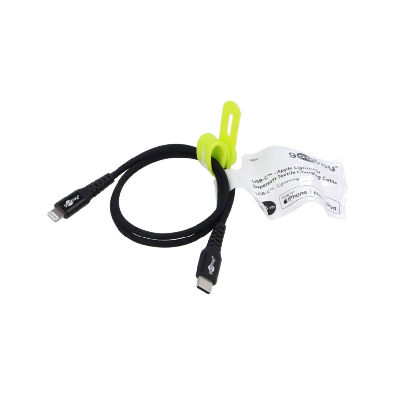 Cablu; USB 2.0; mufă Apple Lightning,USB C mufă; 0,5m; negru