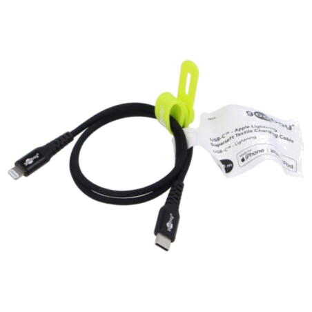 Cablu; USB 2.0; mufă Apple Lightning,USB C mufă; 0,5m; negru