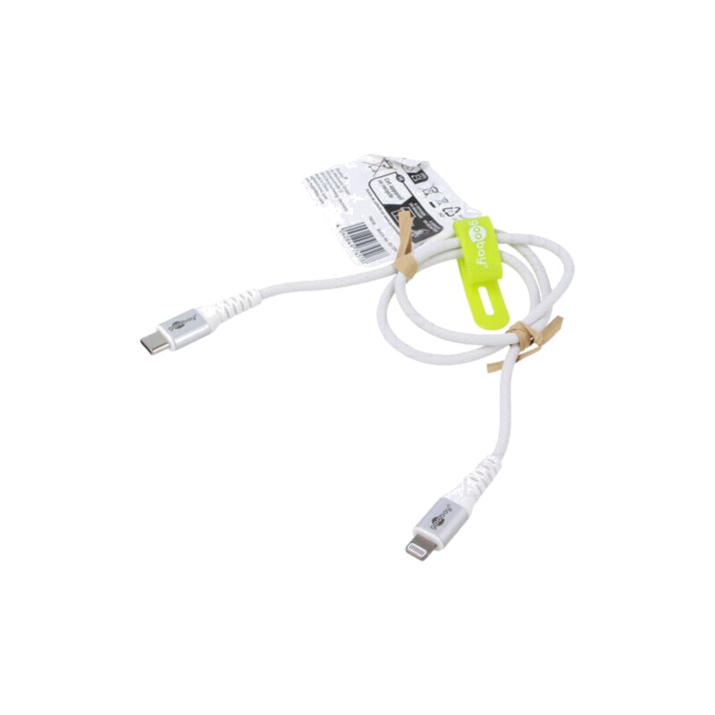 Cablu; USB 2.0; mufă Apple Lightning,USB C mufă; 0,5m; alb; 60W