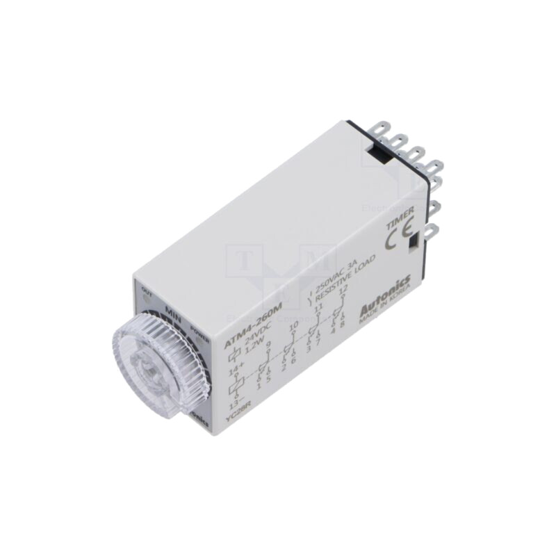 Timer; 6÷60min; 4PDT,releu; 250VAC/3A,24VDC/3A; Ualim: 24VDC