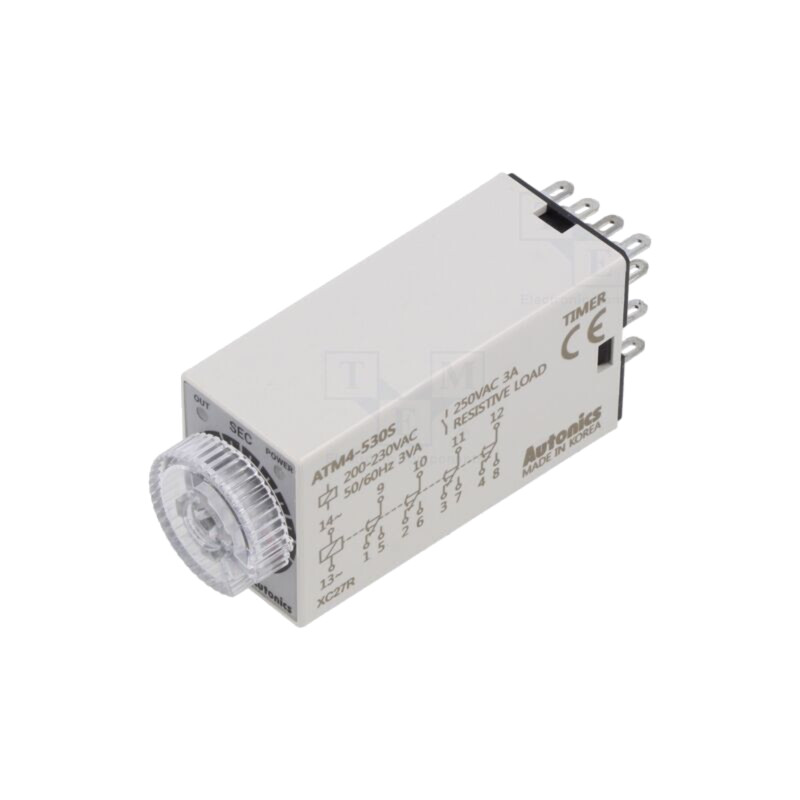 Timer; 3÷30s; 4PDT,releu; 250VAC/3A,24VDC/3A; Ualim: 220VAC; soclu