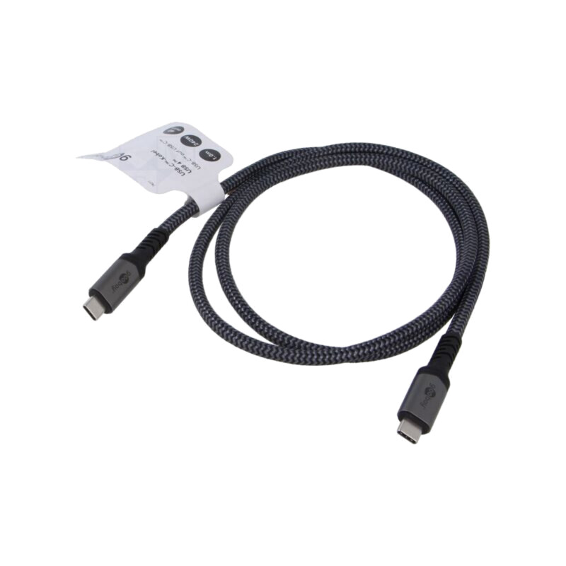Cablu; USB 4.0; USB C mufă,din ambele părţi; 1m; negru,gri; PVC