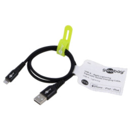 Cablu; USB 2.0; mufă Apple Lightning,USB A mufă; 0,5m; negru