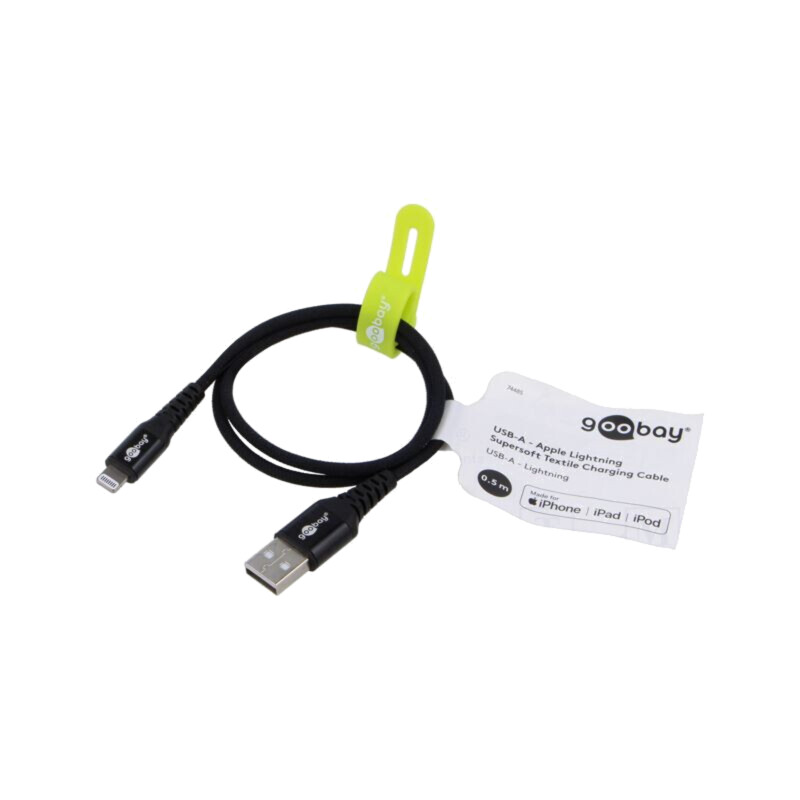 Cablu; USB 2.0; mufă Apple Lightning,USB A mufă; 0,5m; negru
