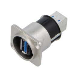 Adaptor; USB A soclu-faţă,USB B soclu-spate; FT; cu împământare