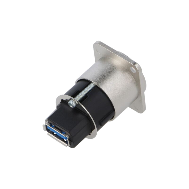 Adaptor; USB A soclu-spate,USB B soclu-faţă; FT; cu împământare
