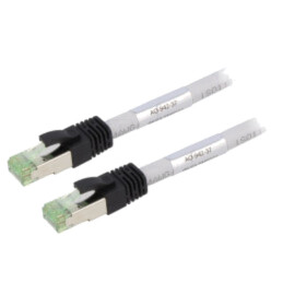 Patch cord; S/FTP; Cat 8; litat; Cu; LSZH; gri; 5m; 24AWG; Fire: 8