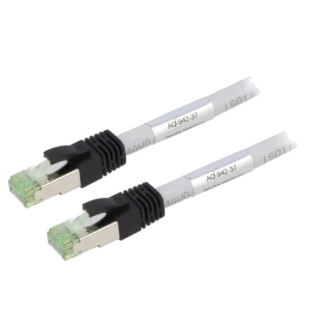 Patch cord; S/FTP; Cat 8; litat; Cu; LSZH; gri; 5m; 24AWG; Fire: 8