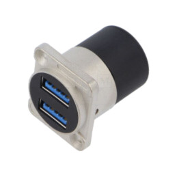 Adaptor; USB A soclu x2,din ambele părţi; USB 3.0; 19x24mm