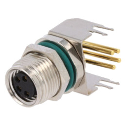 Conector: M8; mamă; PIN: 4; în unghi 90°; soclu; 4A; IP68; 30V; metal